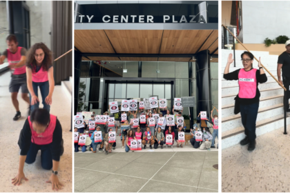 Protesters dressed as rogue AI agents target OpenAI in Bellevue with balloons and hot pink vests – GeekWire