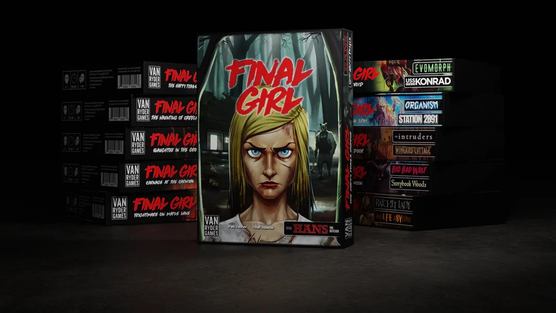 Several sets for the board game Final Girl.