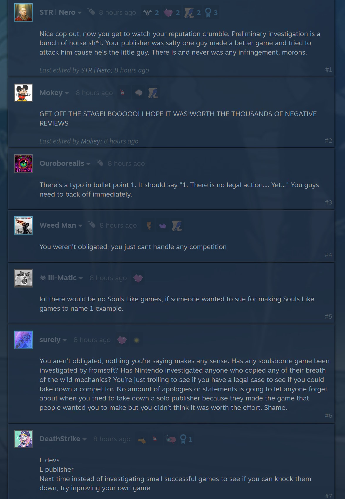 Responses to Movie Games SA's "no lawsuit" update regarding Schedule I