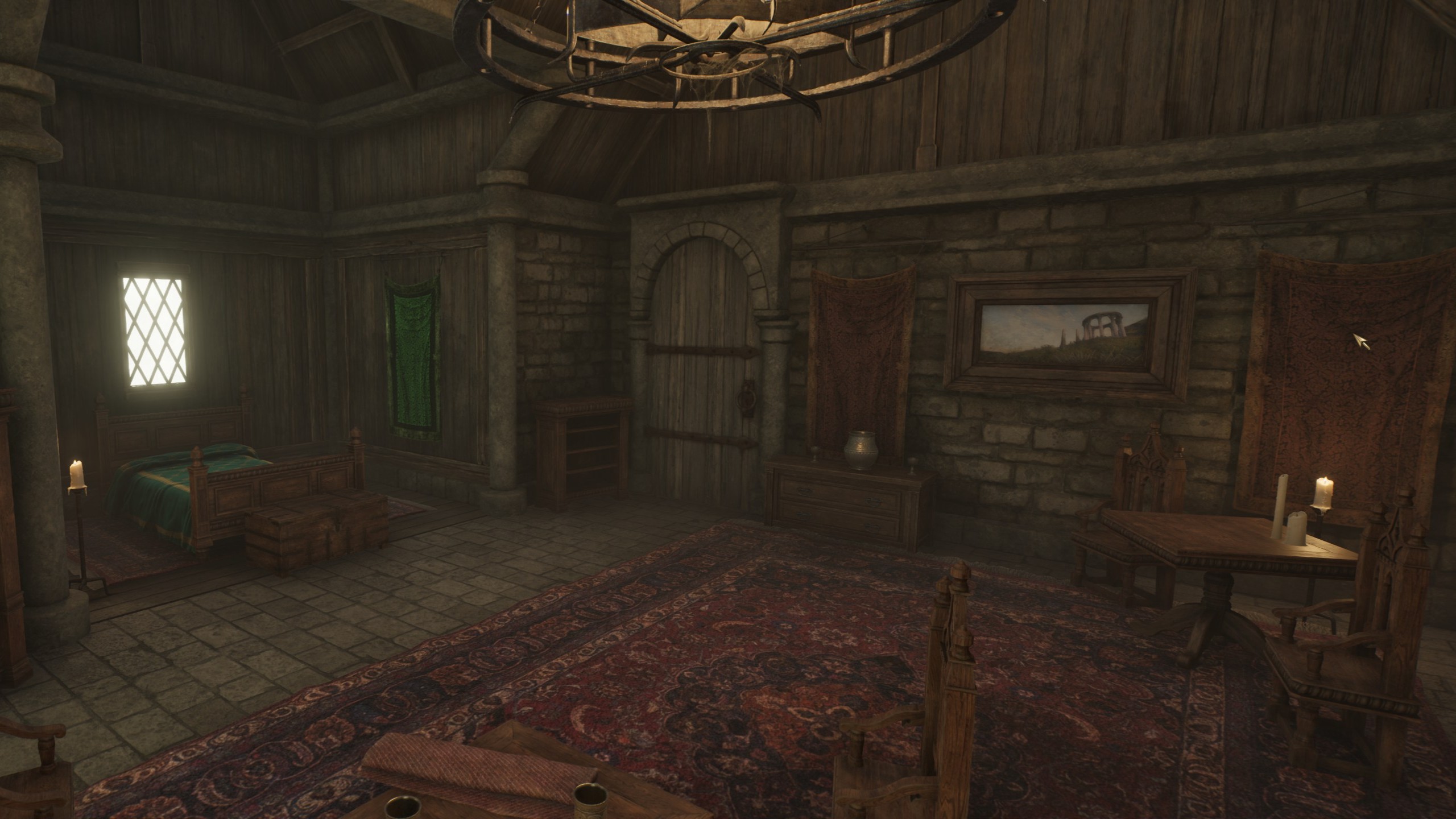 The interior of the house in Chorrol from Oblivion Remastered. 