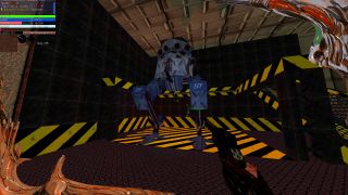 Screenshot of Mech in hangar in Psycho Patrol R