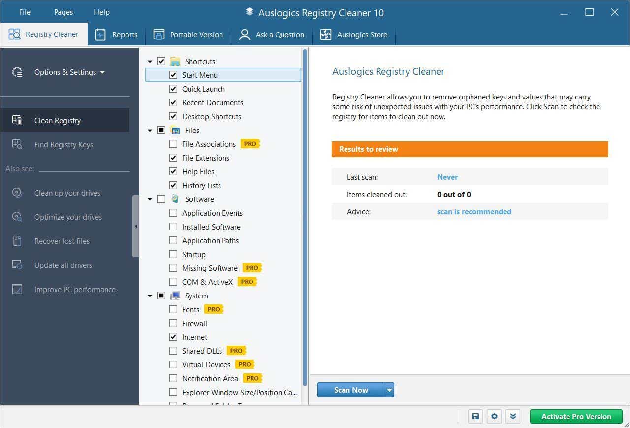 windows 10 speed tips 10 auslogics registry cleaner