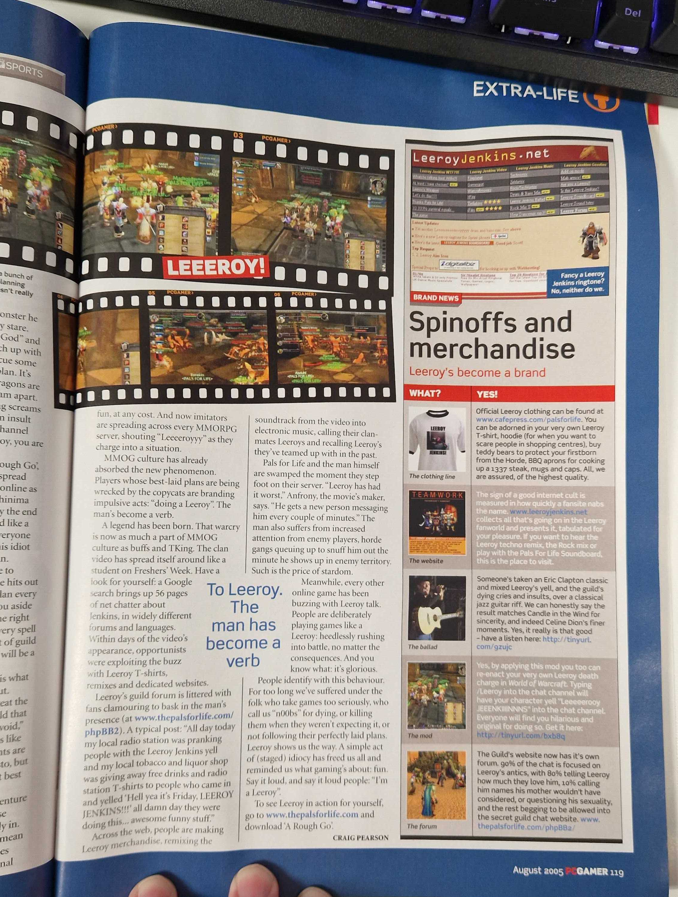 An article from PCGUK's 2005 issue titled "The Ballad of Leeroy Jenkins."