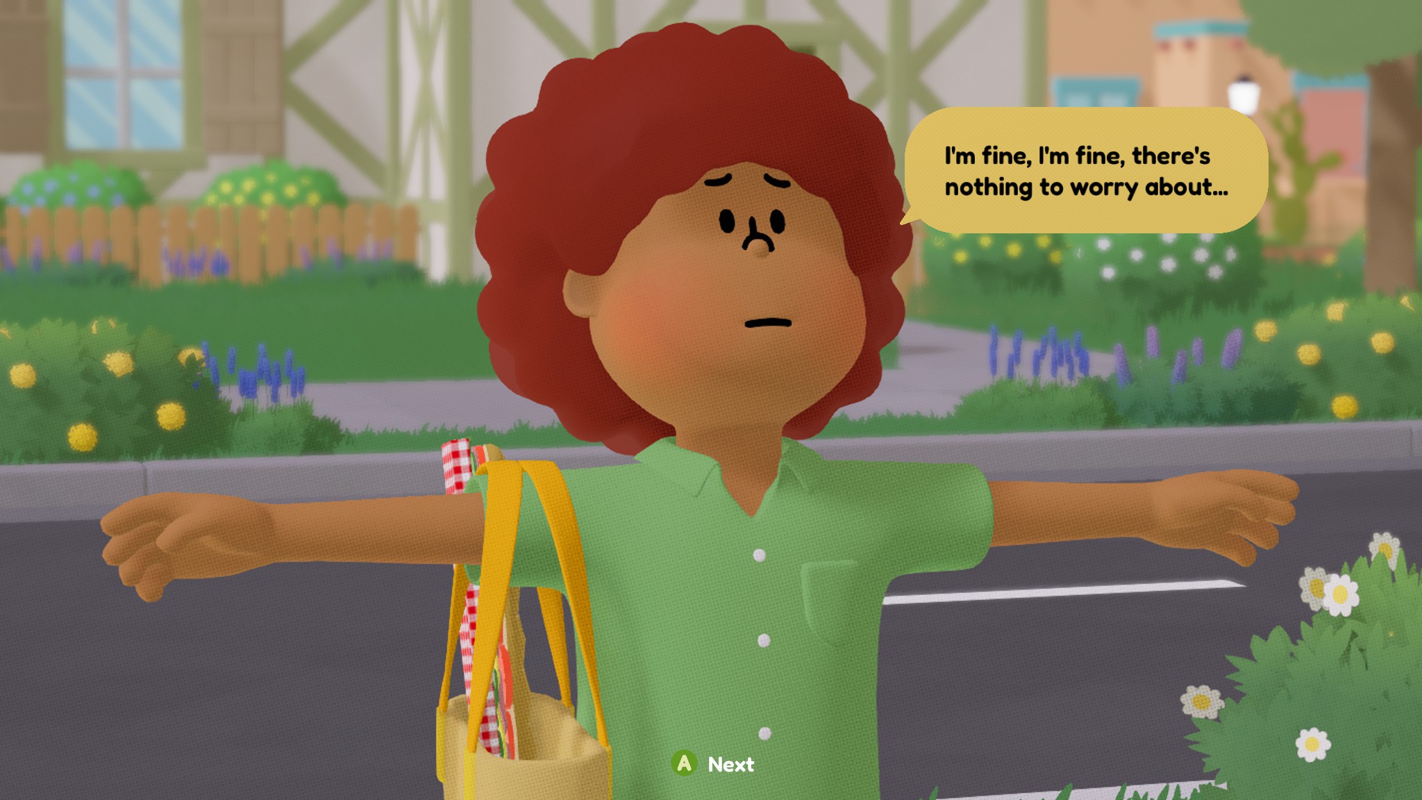 A kid in t-pose saying "there's nothing to worry about"