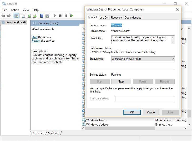 windows 10 speed tips windows search properties