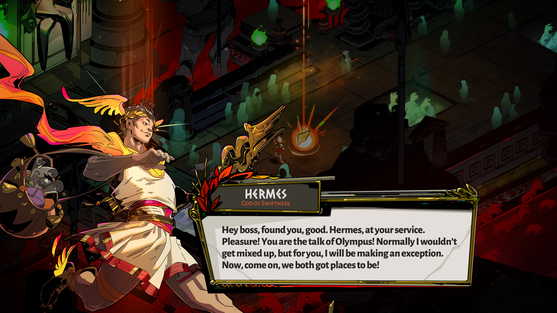 Hermes appears in Hades