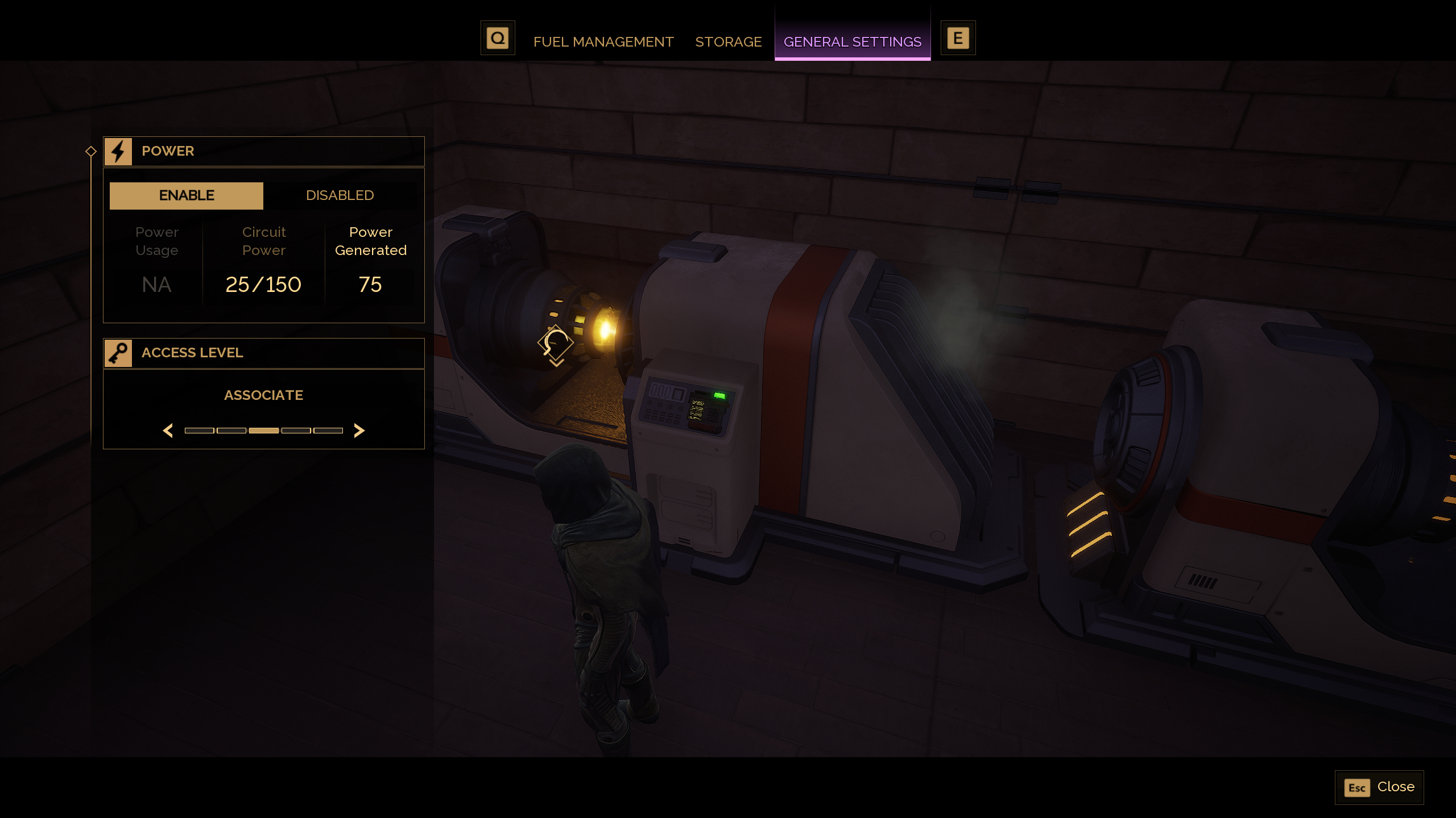 Dune: Awakening circuit power - The setting to enable or disable a generator when interacting with the machine inside a base.