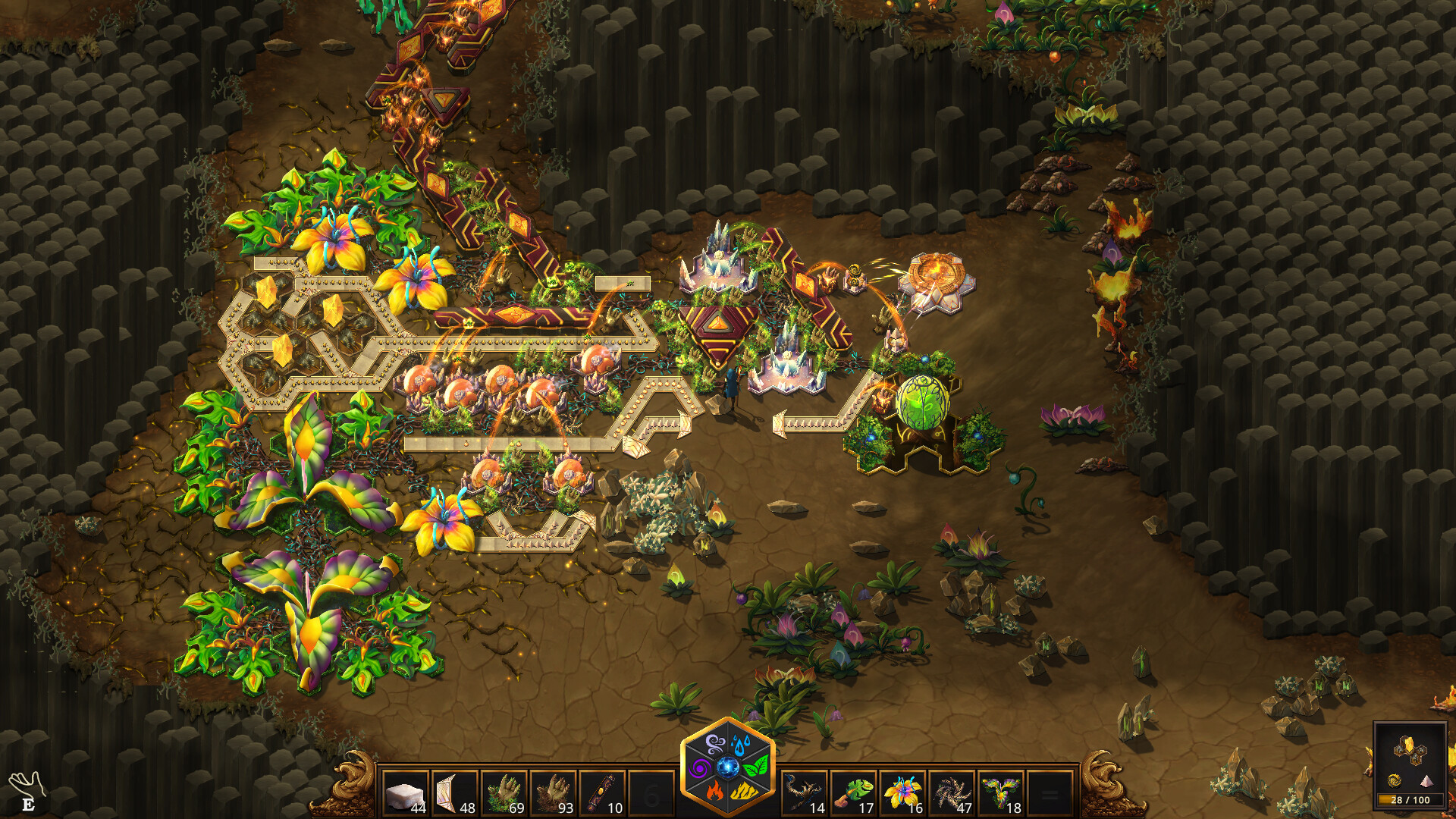 Pre-release screenshot of fantasy factory building game MoteMancer
