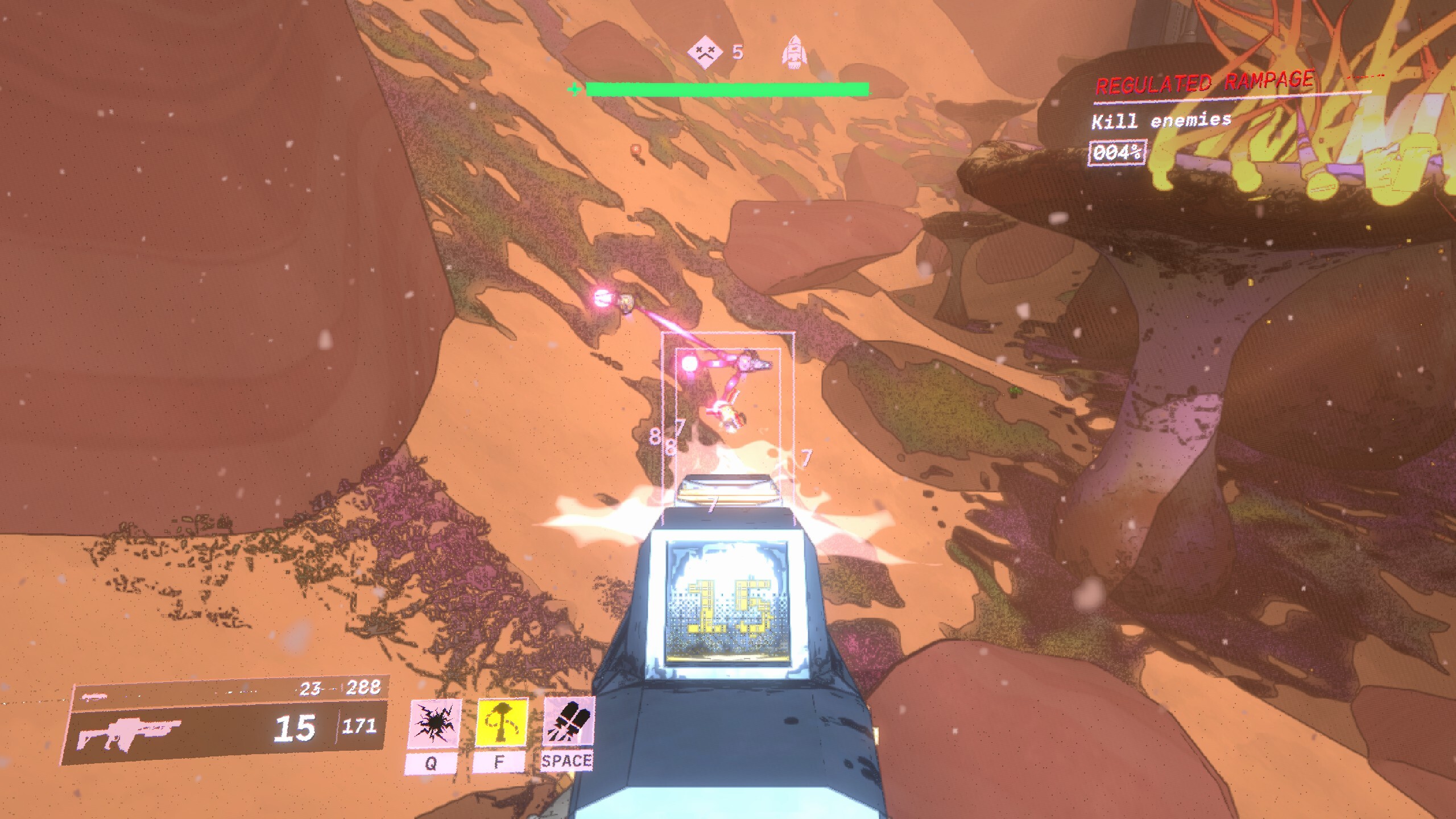 Shooting at enemies