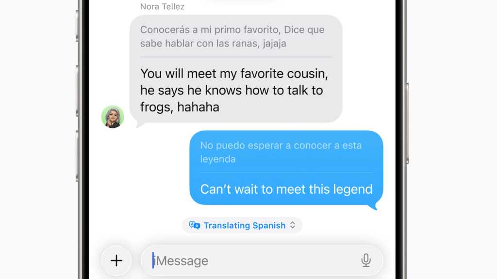 Translation services on iOS 26