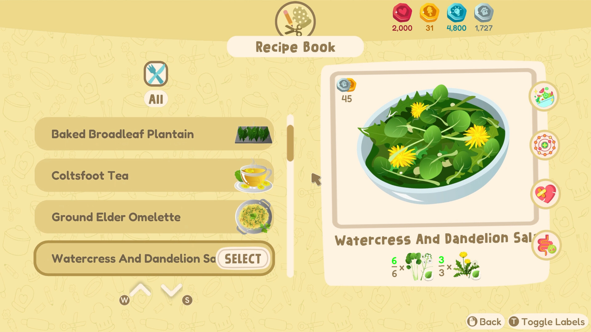 Out and About foraging screenshots