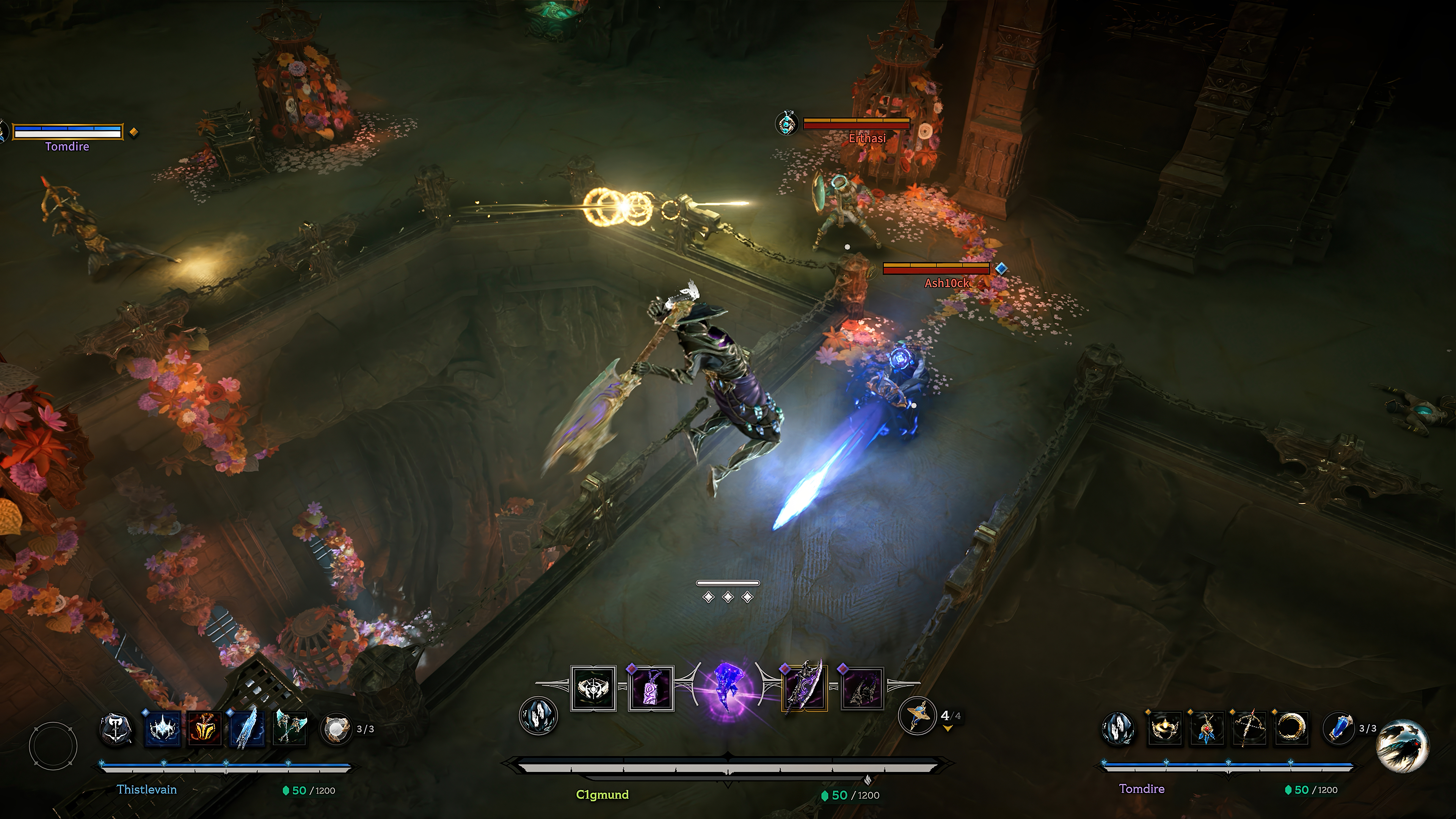 An axe-wielding Echo leaps into combat in Arkheron.