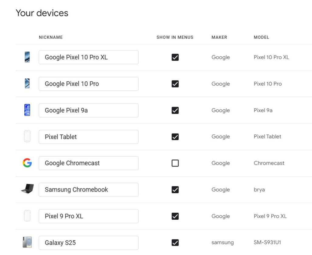 Google Play Store Android remove devices