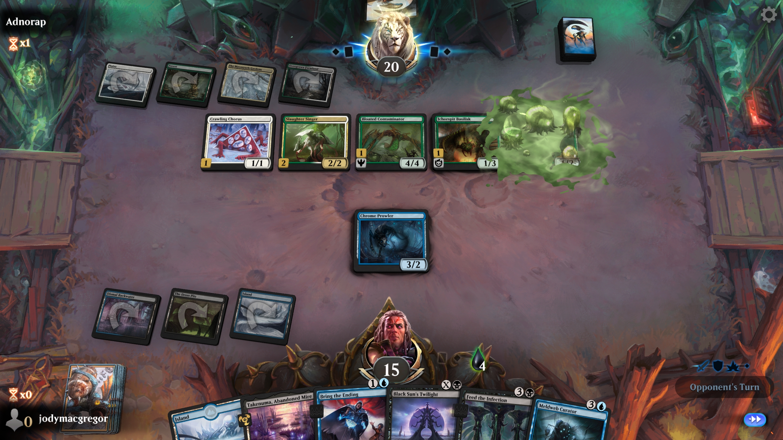 As a toxic card is played, green ooze bubbles up