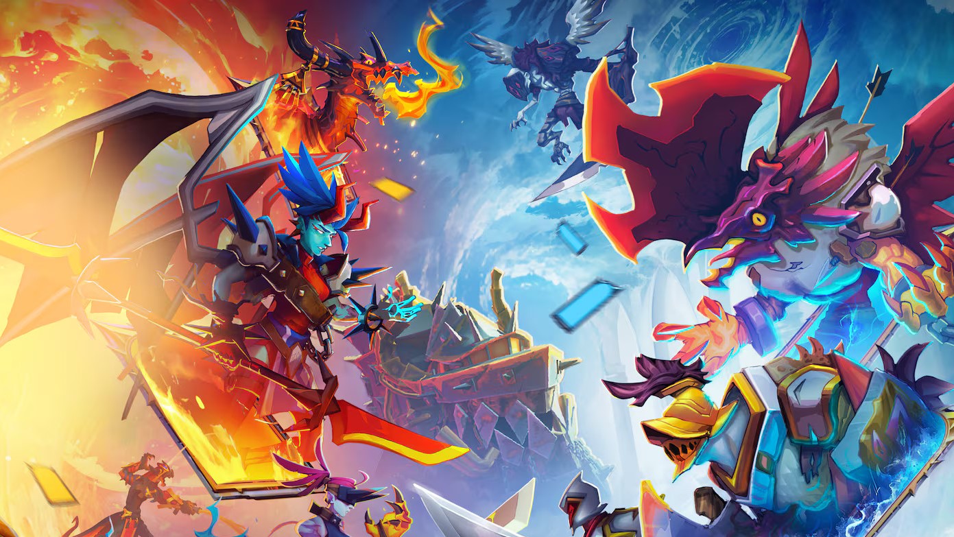 Angels and demons fighting in Monster Train 2.