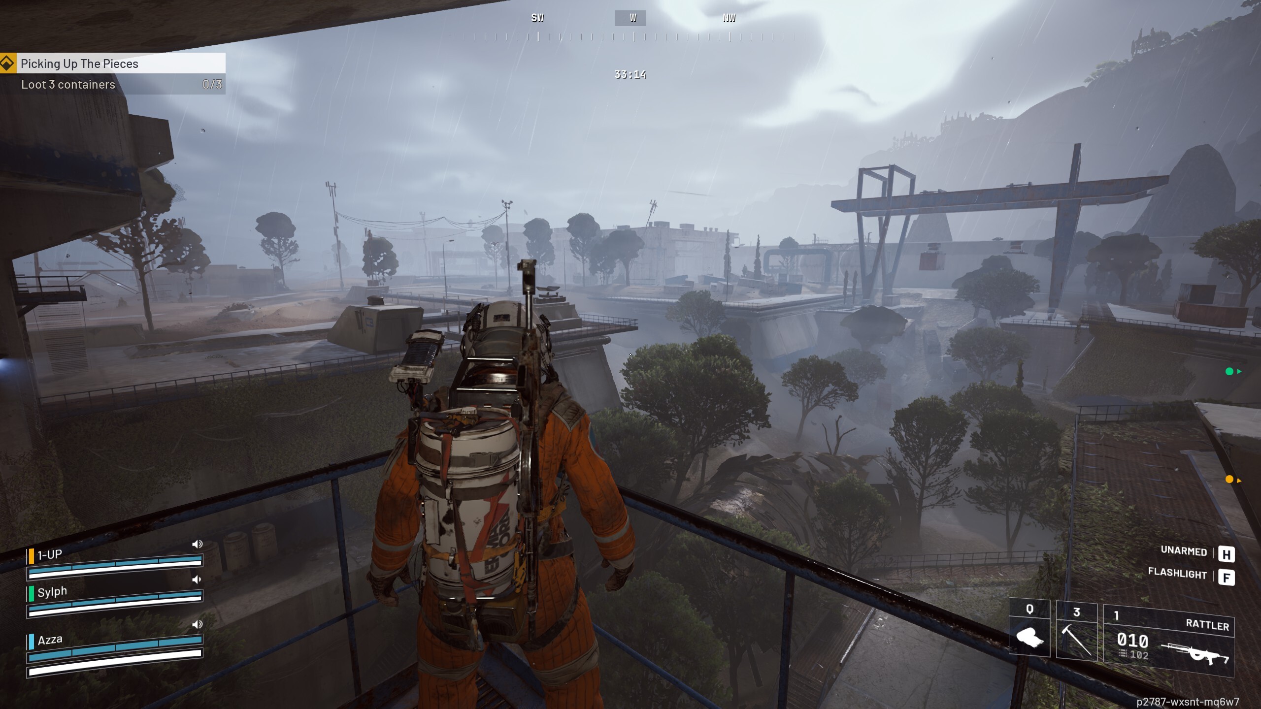 Looking over a misty forest