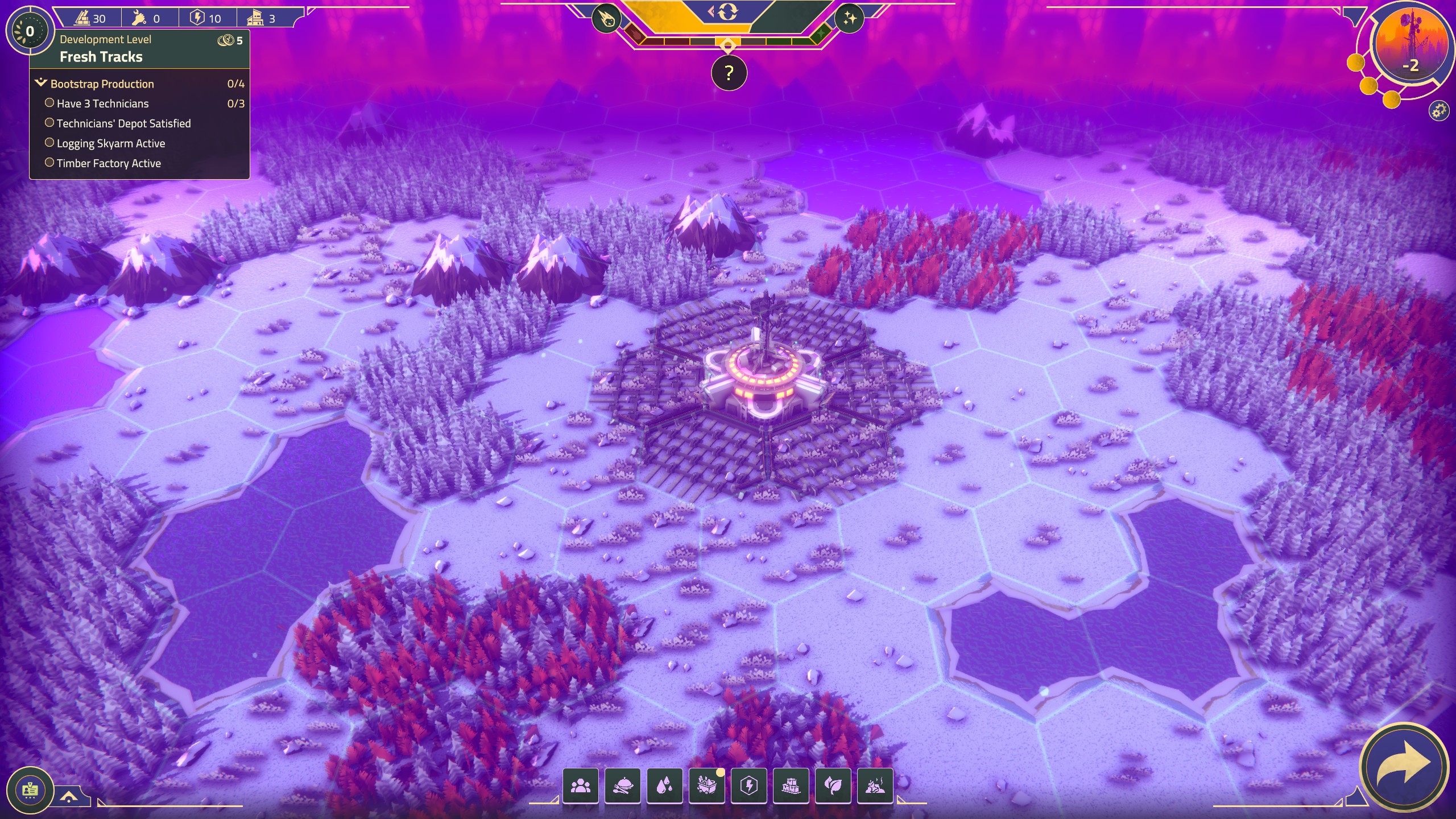 Overview of colony in snowy environment in Generation Exile