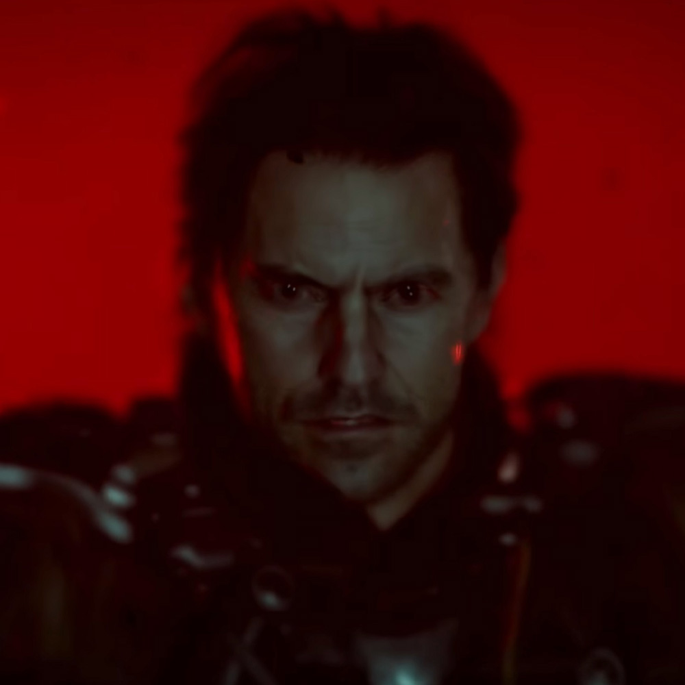 Screenshot from the Call of Duty: Black Ops 7 character with a man falling backwards on a red background