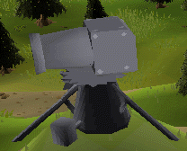 A dwarf cannon turns every 0.6 seconds, demonstrating the server tick in Old School RuneScape