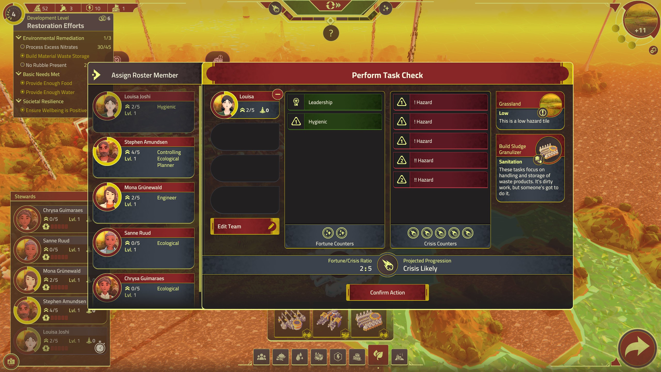 text management screen over gameplay in Generation Exile