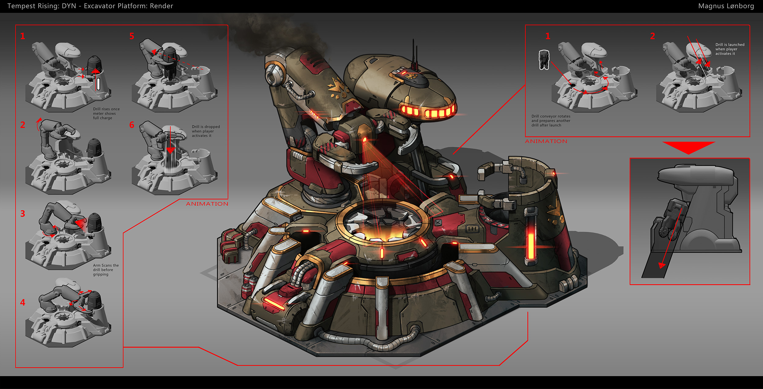 Concept art of the excavator platform in Tempest Rising