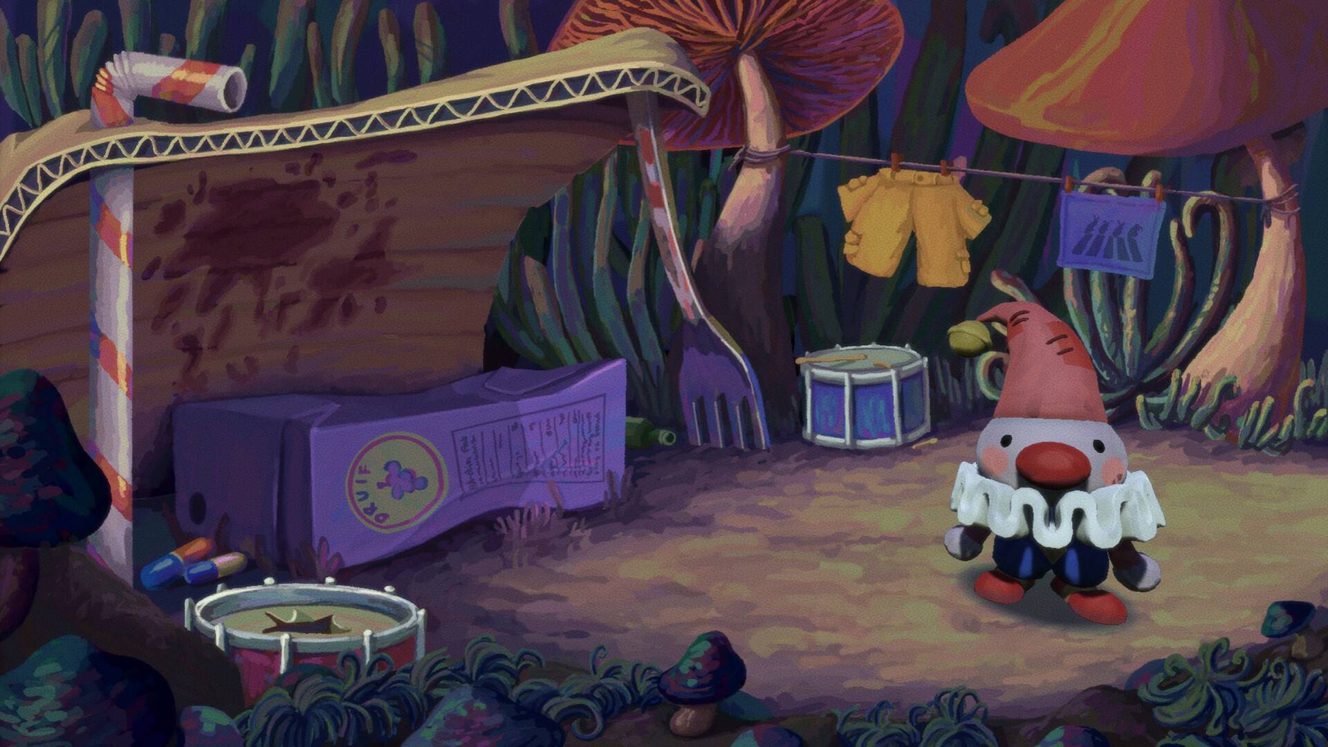 Poco the clown in a little tent in Poco