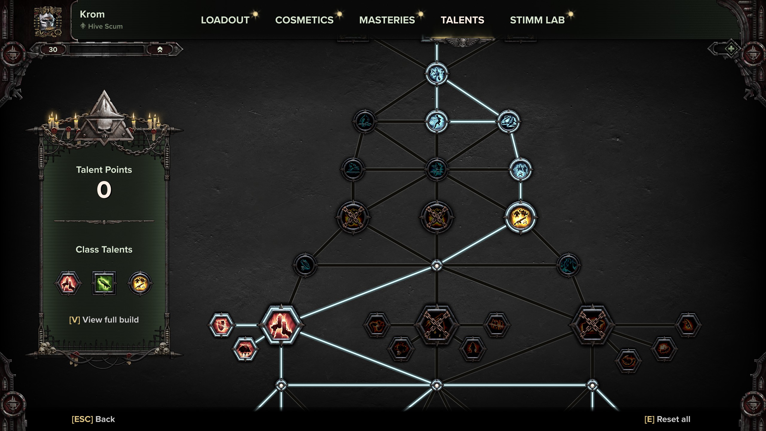 Darktide Hive Scum build - Second part of talent tree