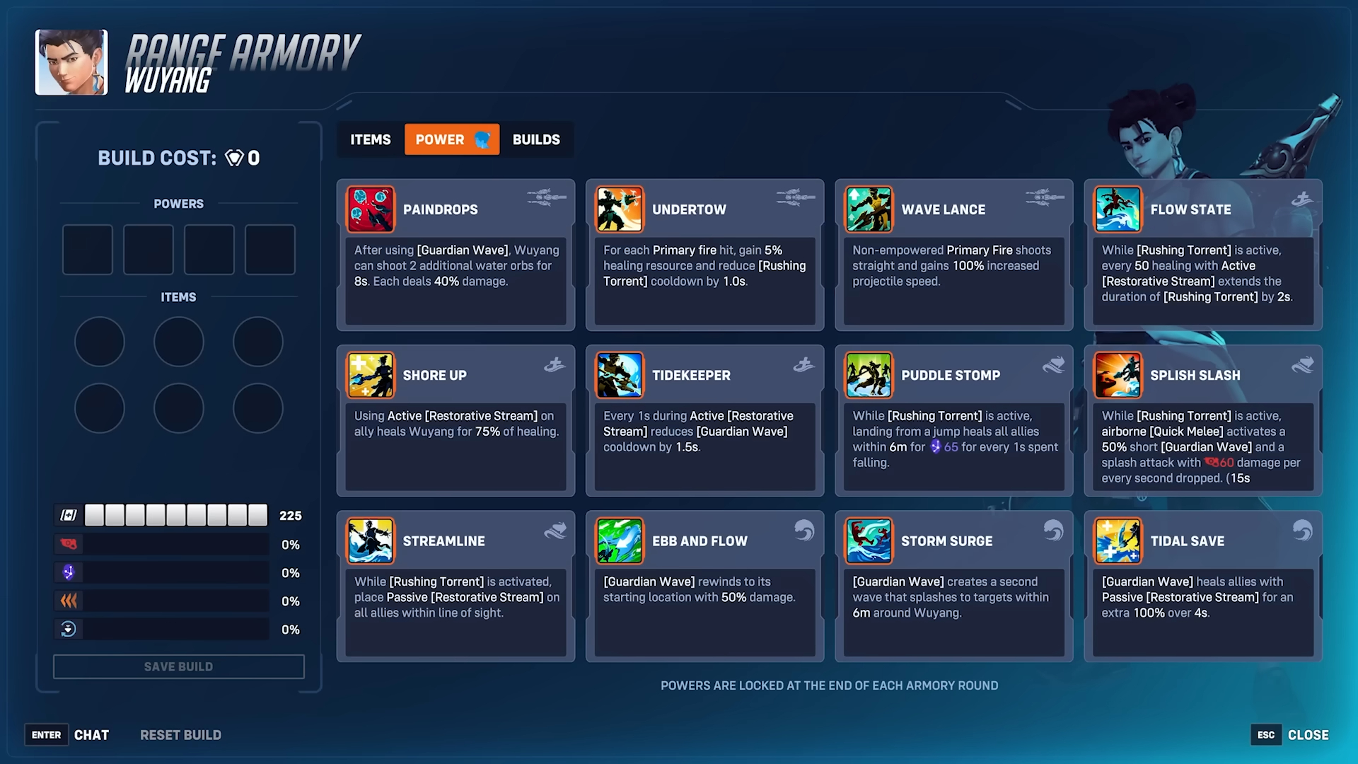 Overwatch 2 Season 20: Wuyang's Stadium powers in the armory screen.