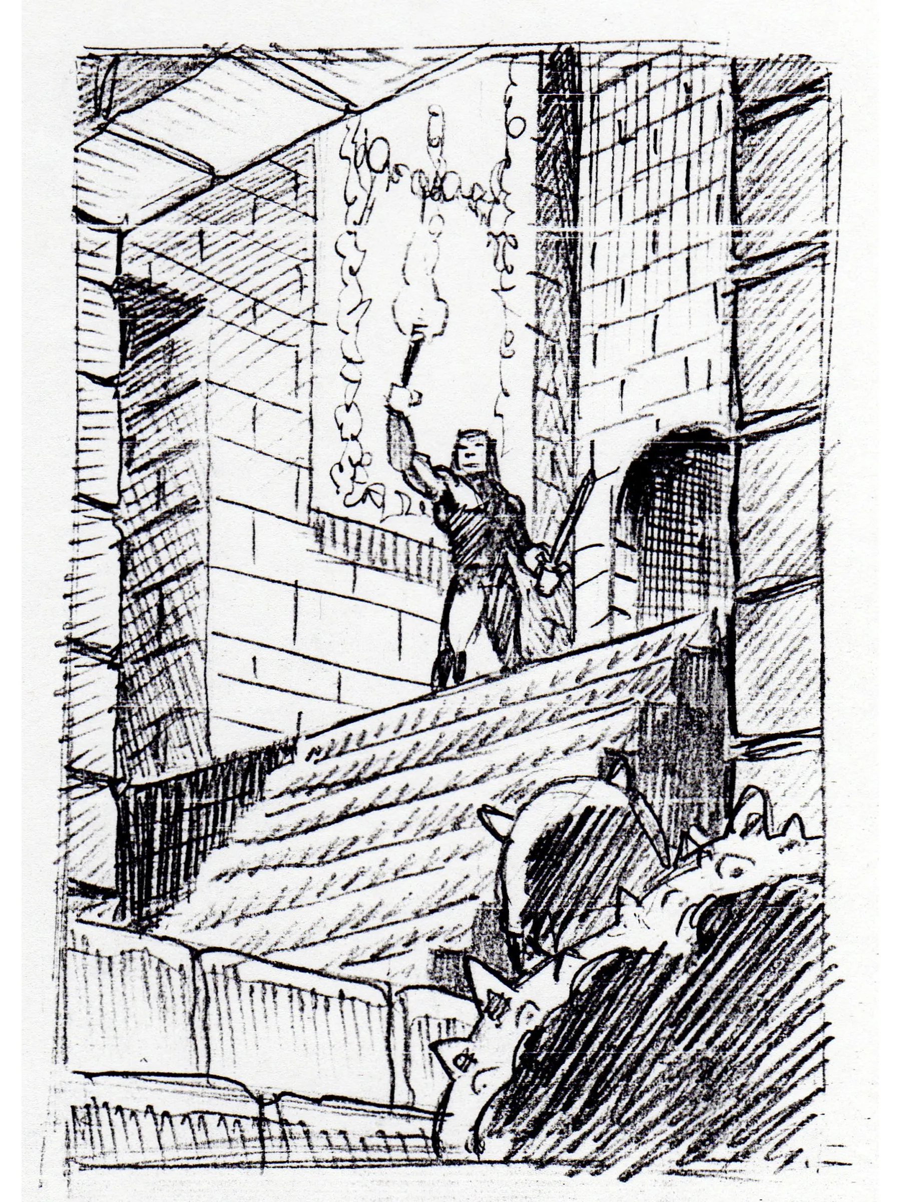 Ultima Underworld sketch art