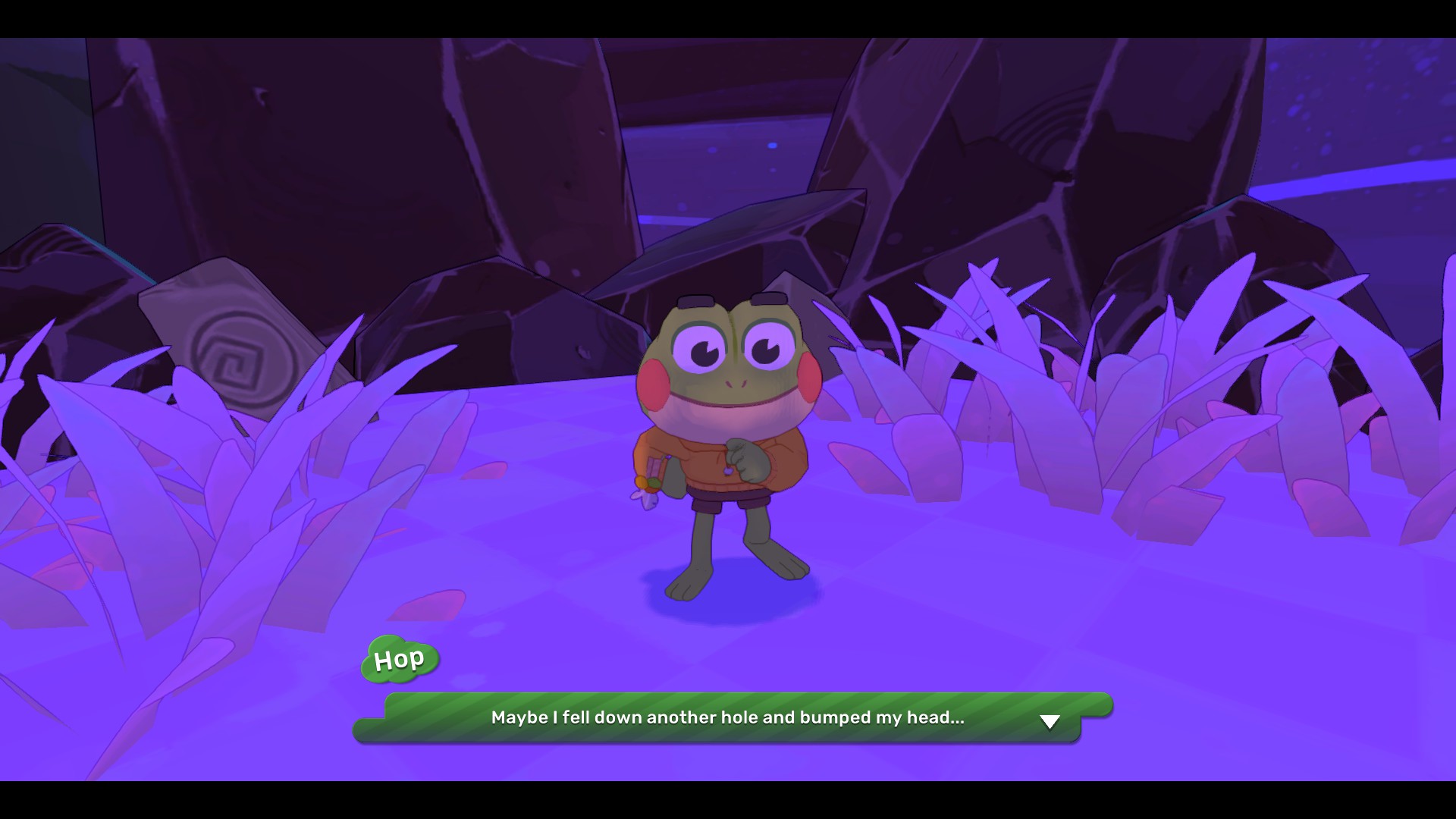 Hop wonders if he fell and banged his head in Big Hops.