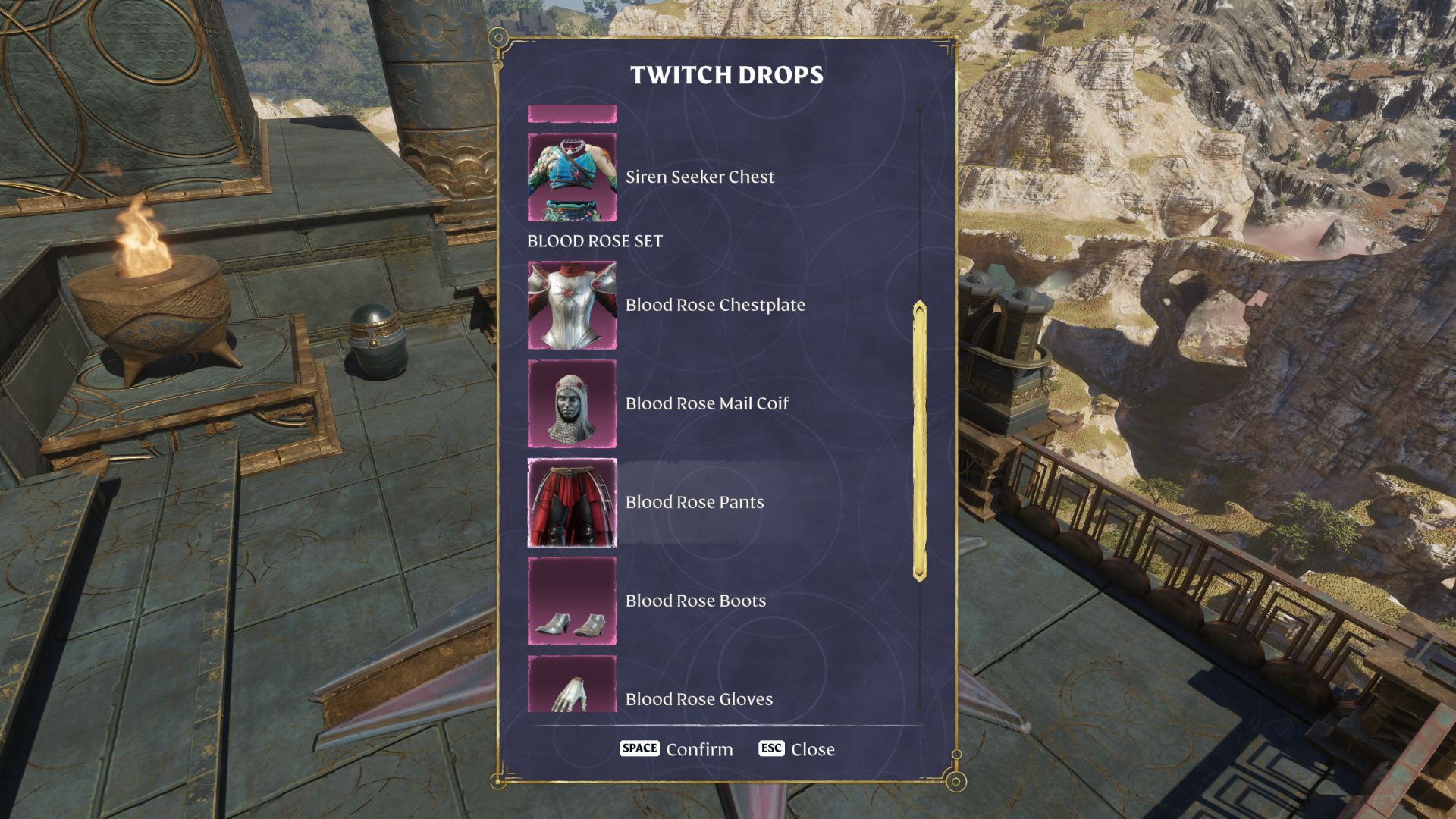 Enshrouded Twitch Drops menu