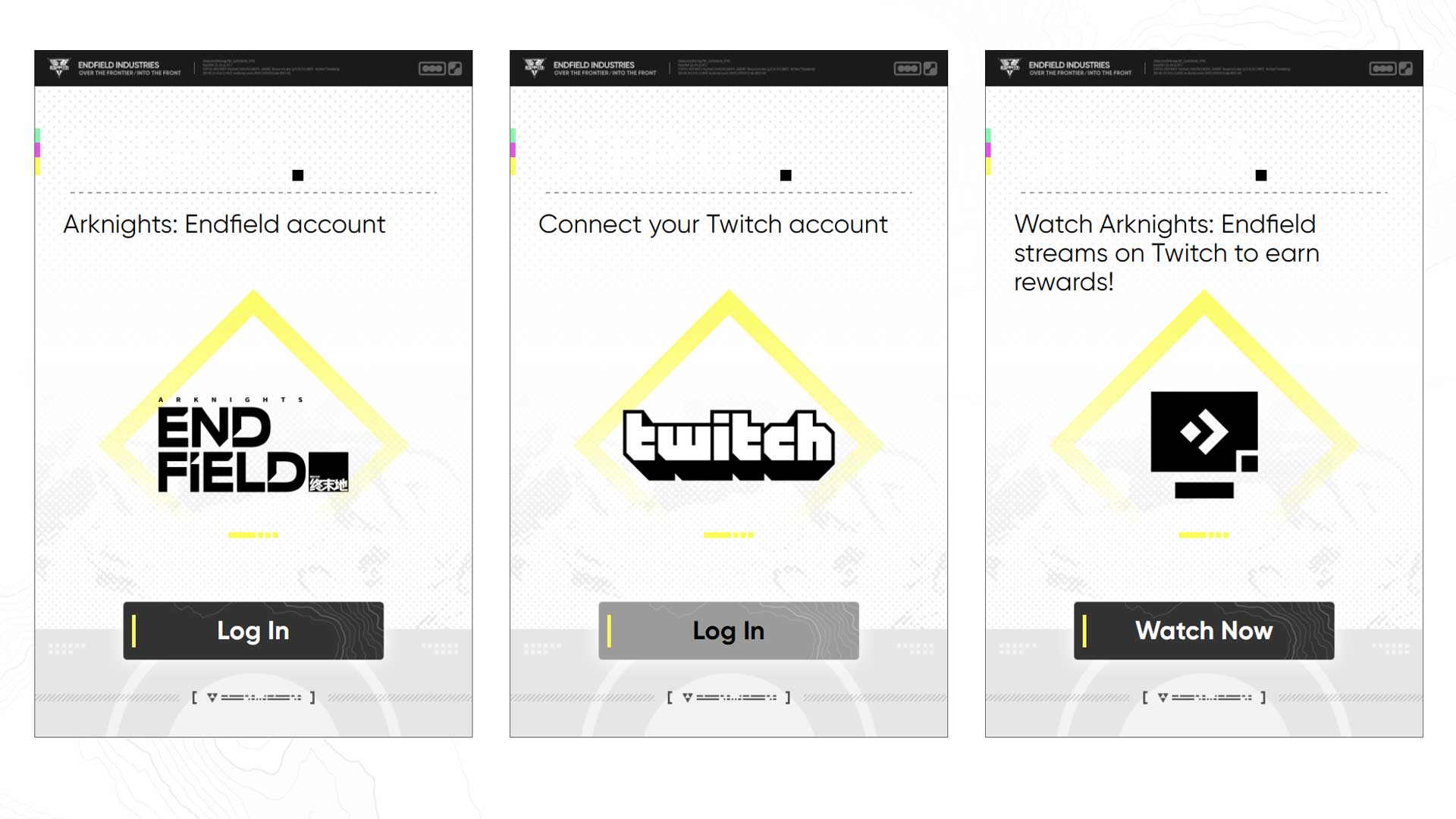 Arknights: Endfield game and Twitch account screen without the 