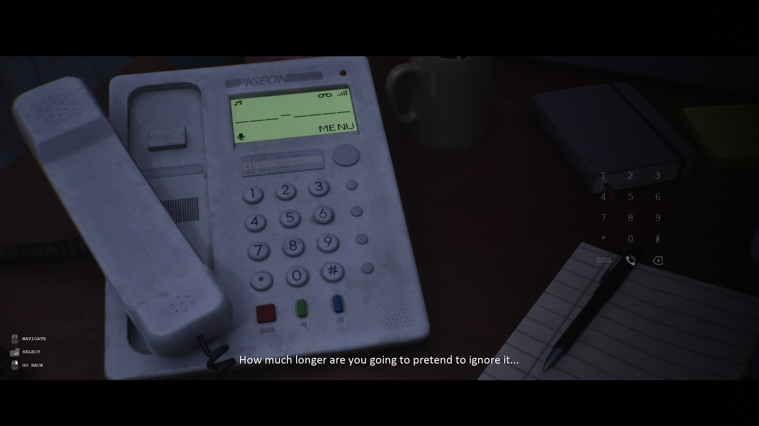 An old, white LAN line phone from Luto