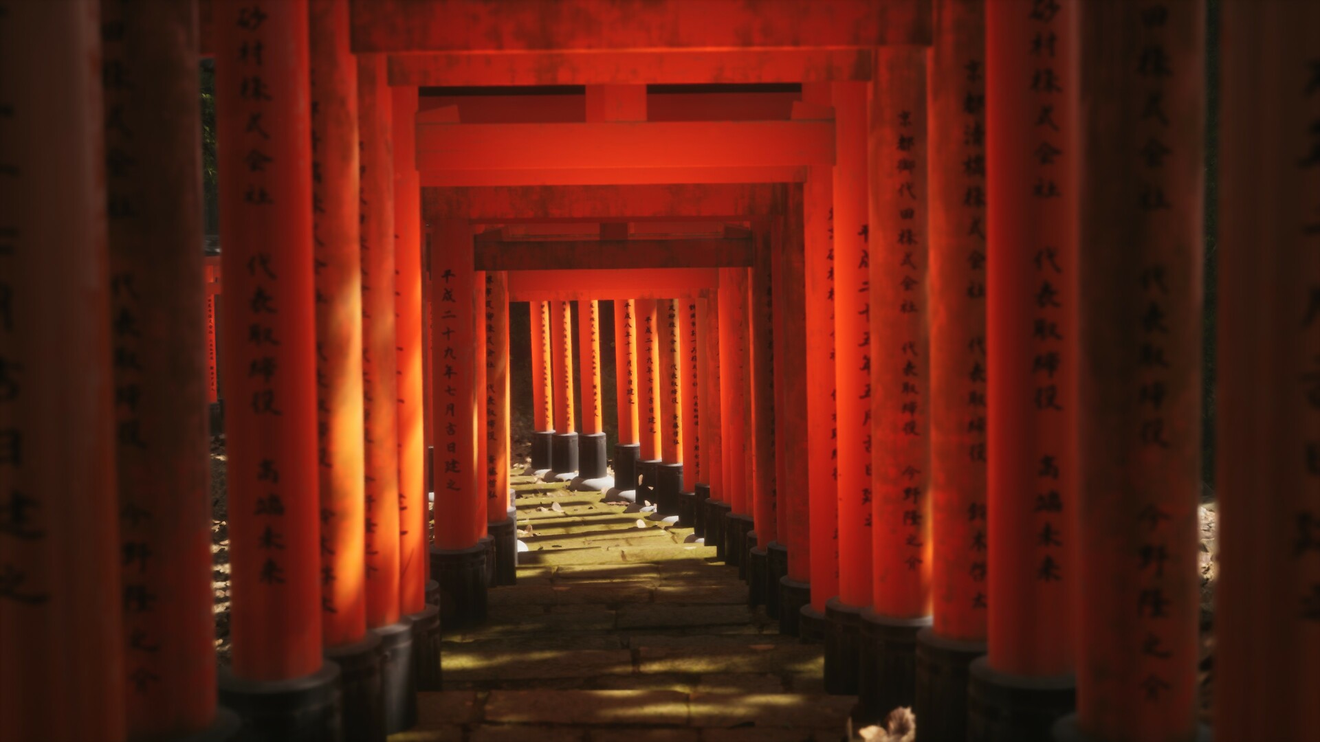 A view through a Japanese archway in Lushfoil Photography Sim.