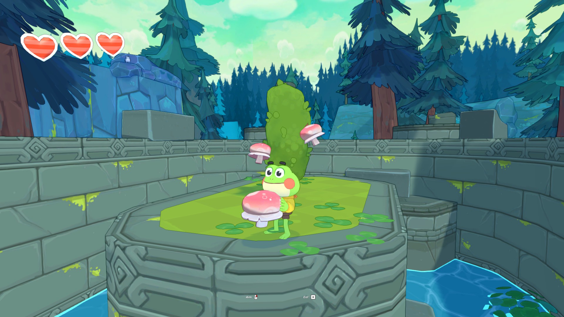 Holding a mushroom in Big Hops.