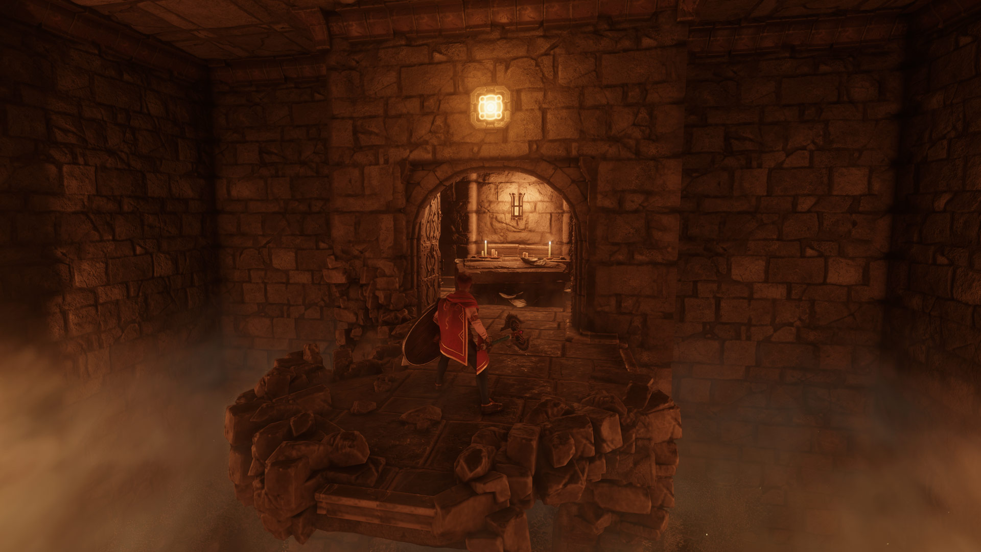 The Temple Ruin puzzle entrance from Celebrate the Flame quest in Enshrouded