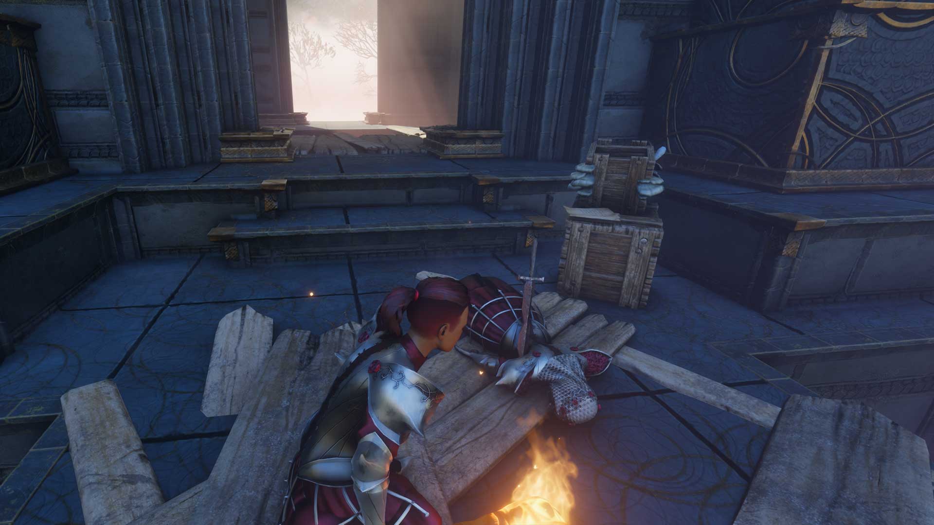 A Blood Rose soldier on top of a tower