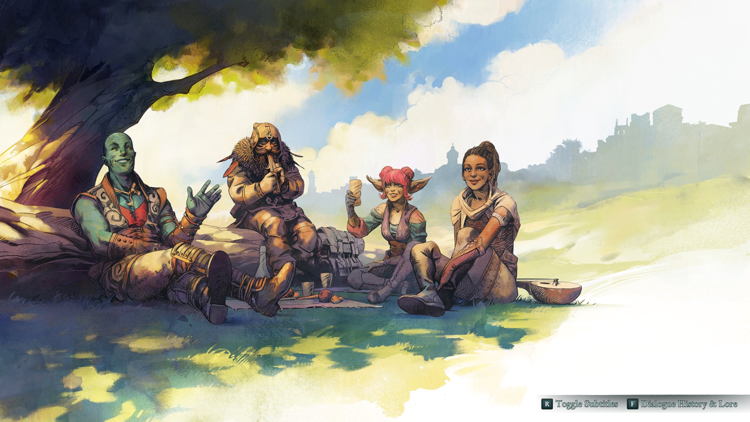 Illustration of Avowed companions having a picnic together