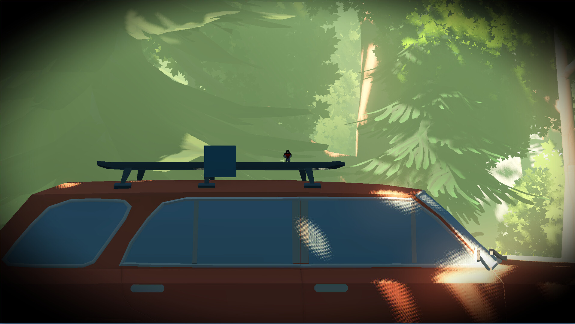 Look to the Birds screenshot showing a bird on top of a car