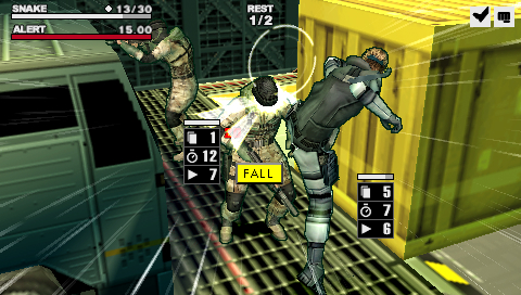 Snake attacking a soldier in Metal Gear Acid.