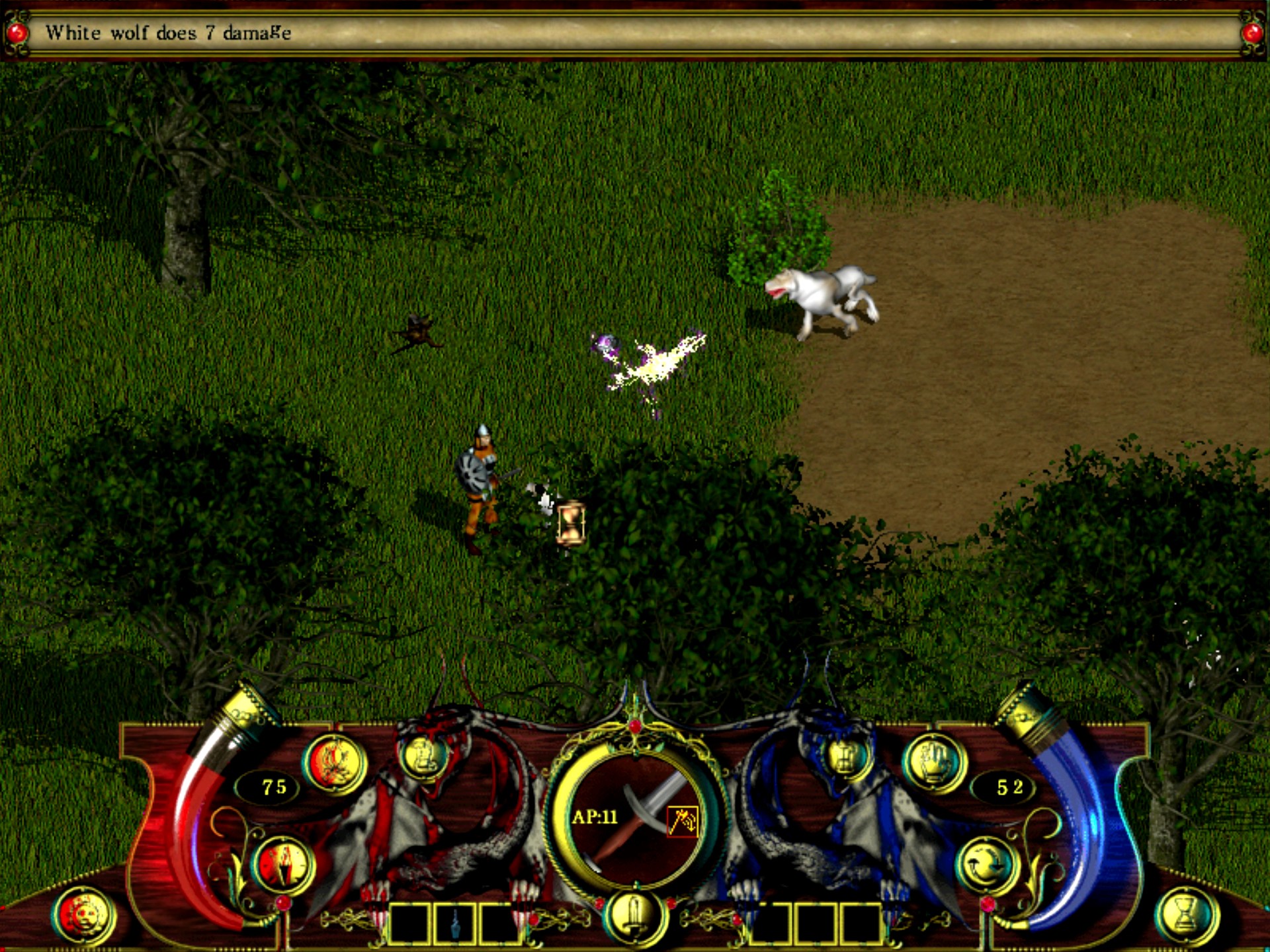 Fighting white wolves.