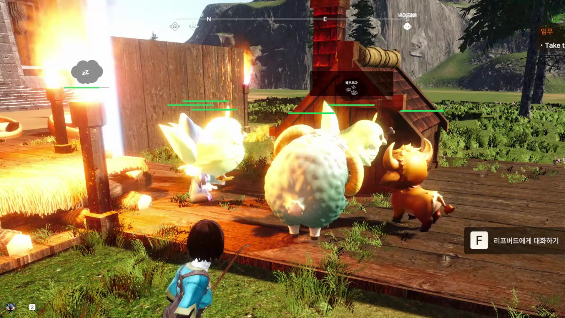 A player's collection of creatures are subsumed in a blinding wash of bloom light in Layer Land.