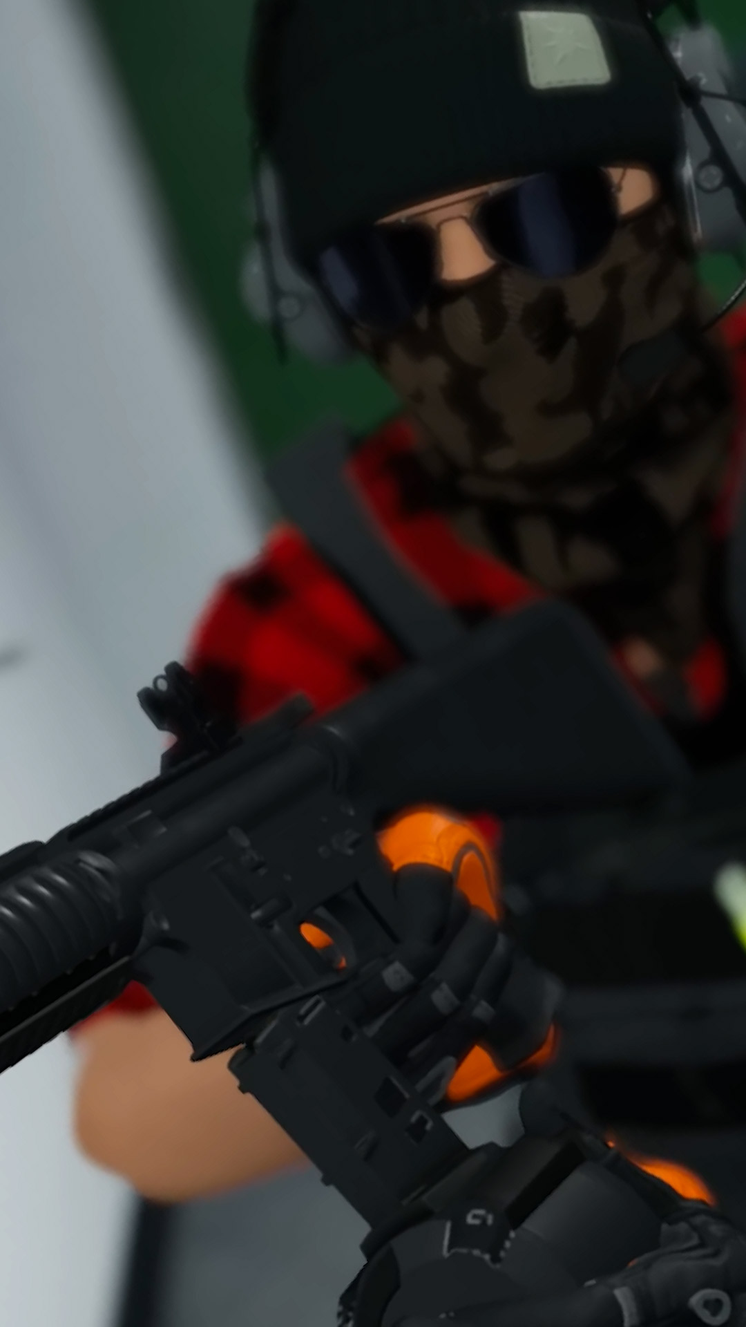 Rogue point mercenary pointing his rifle