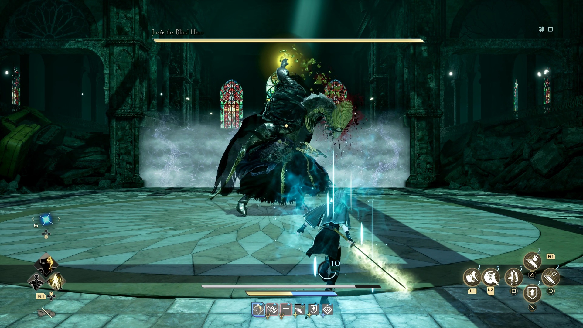 Code Vein 2 Josee: The player avoids as Josee raises her arm to attack.