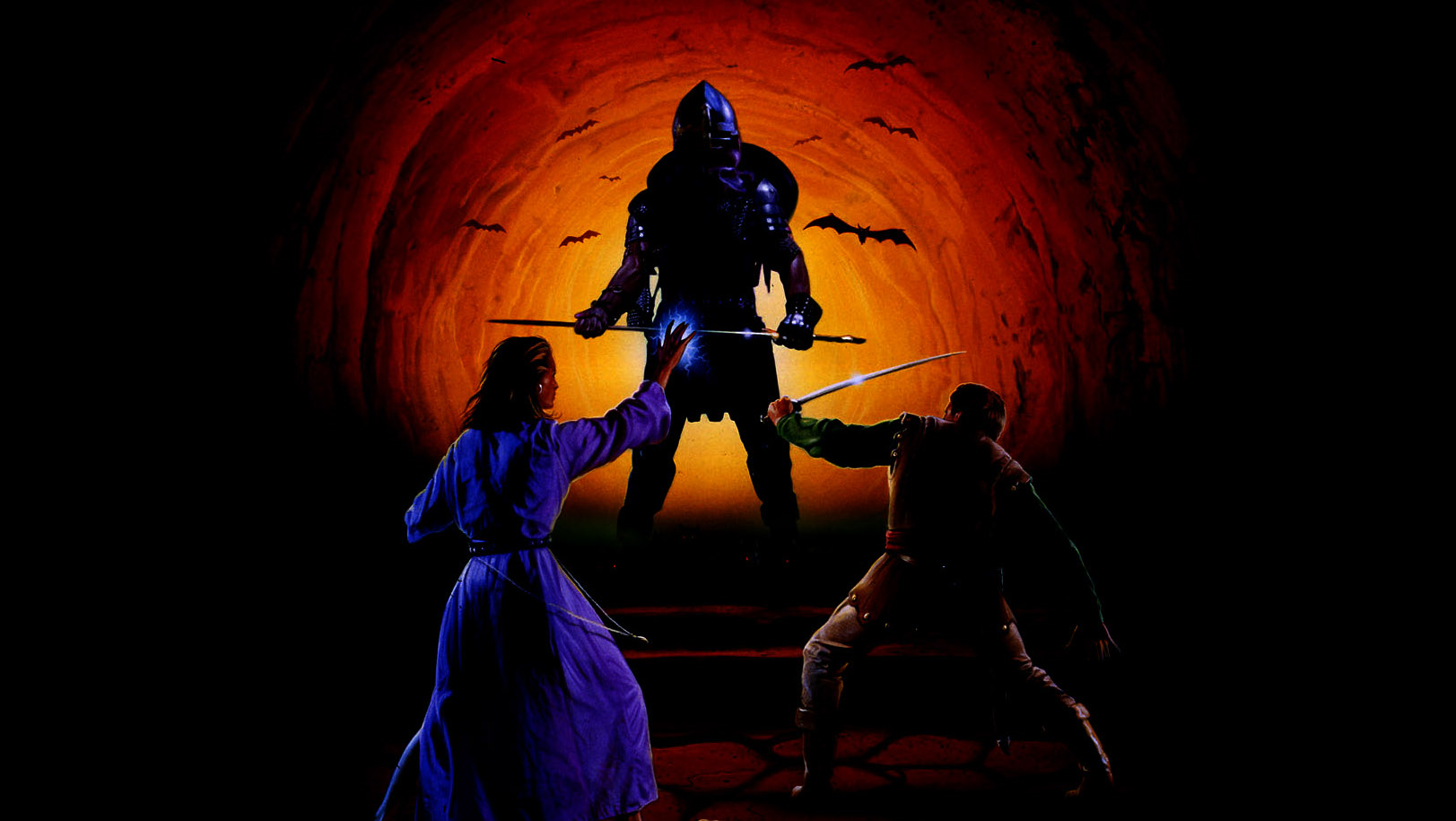 RPG artwork showing warriors fighting
