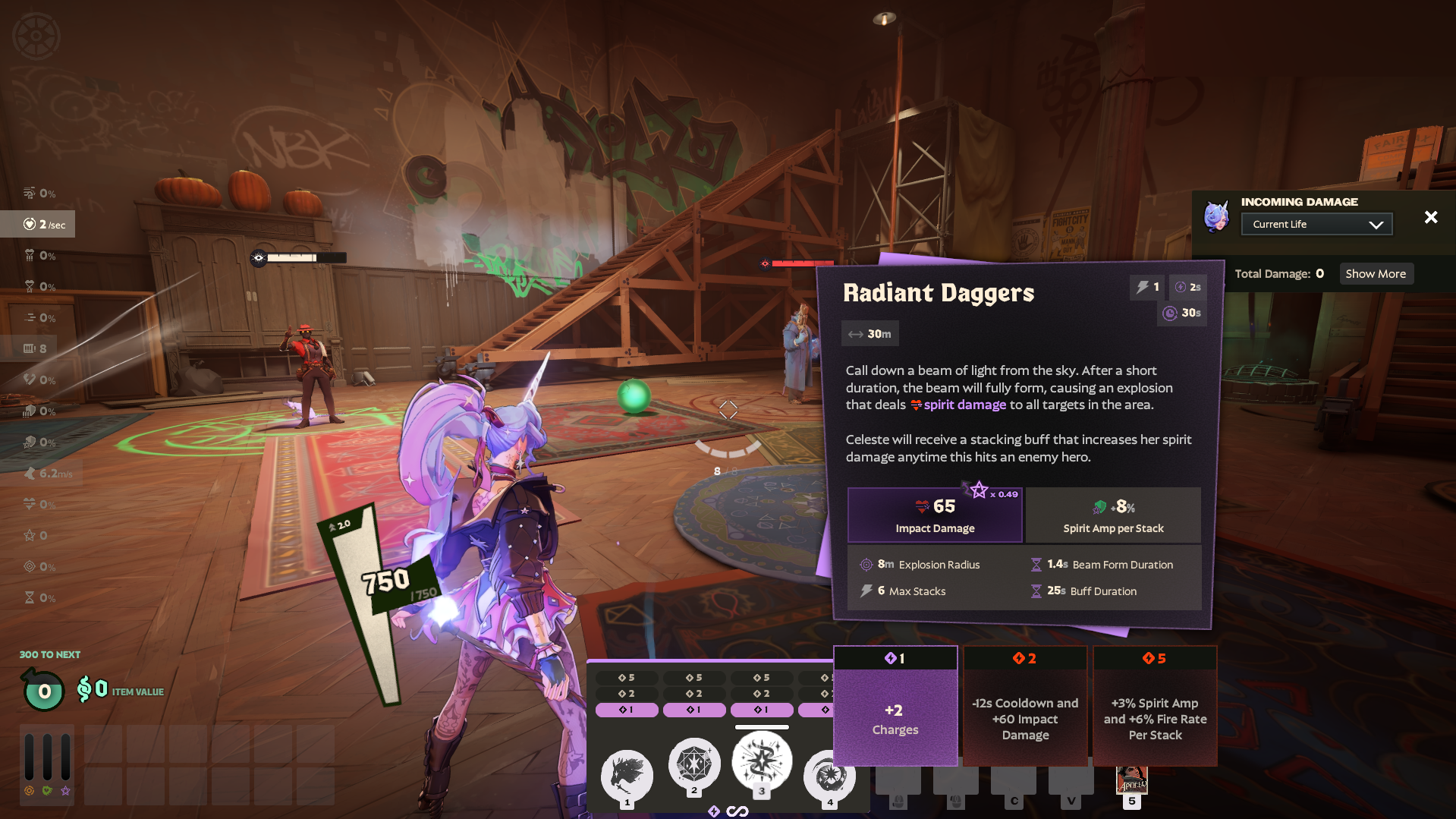 Images showing the abilities of Celeste, a new hero in Deadlock.