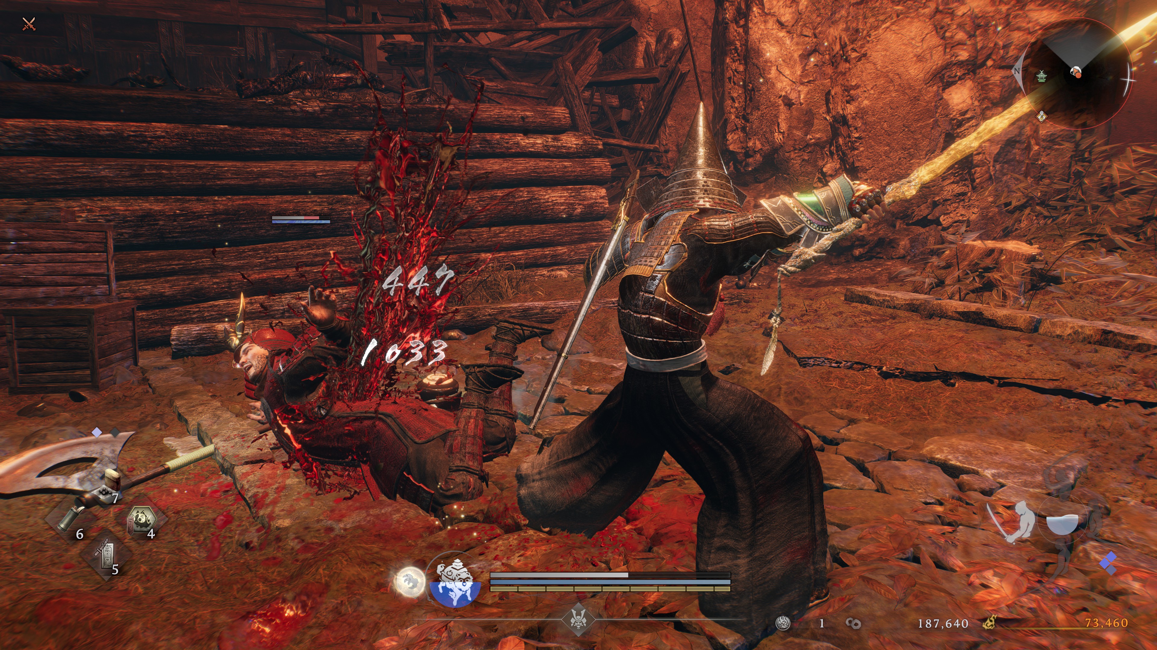 Killing a samurai in Nioh 3.