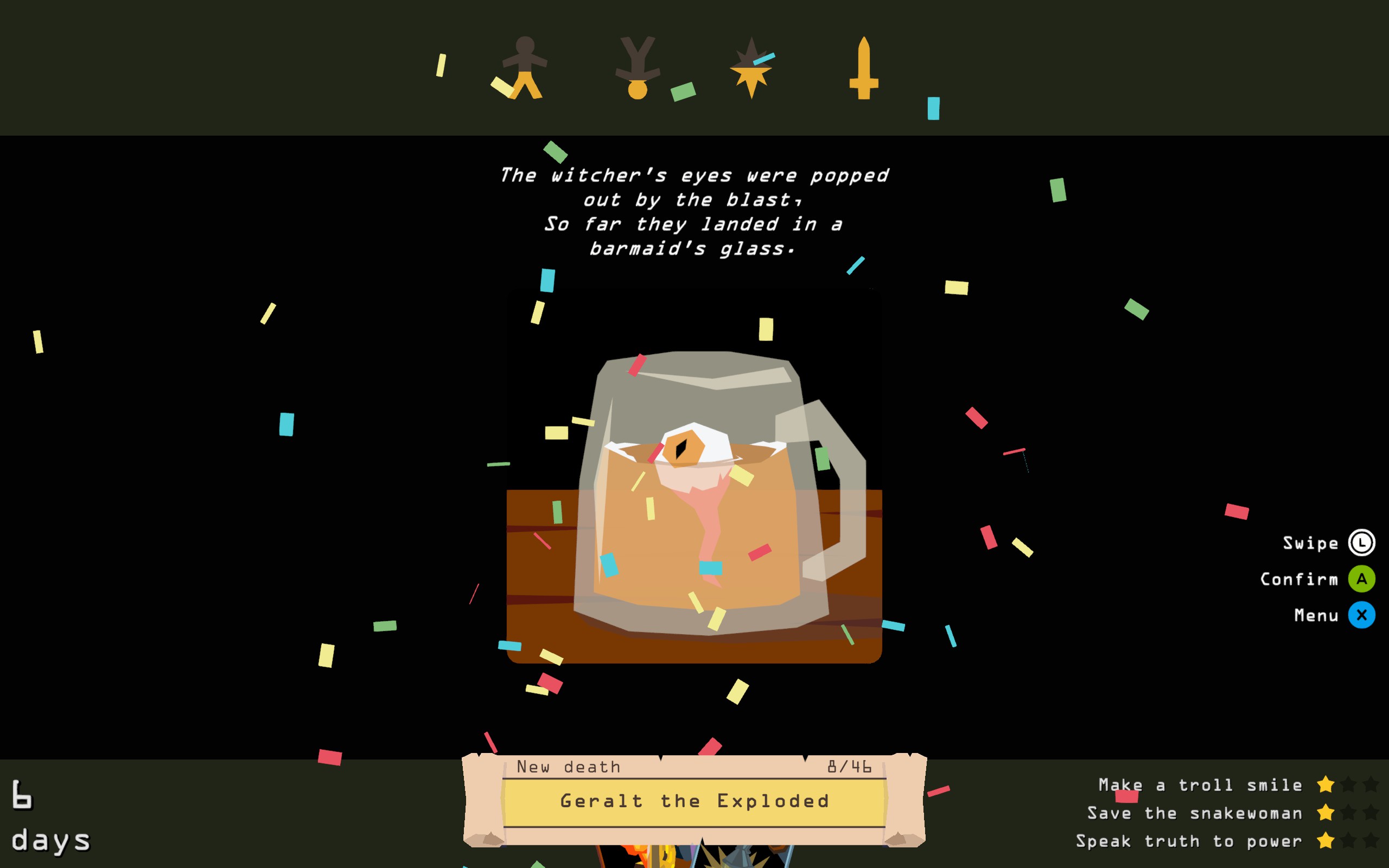 An eyeball floats in a beer glass