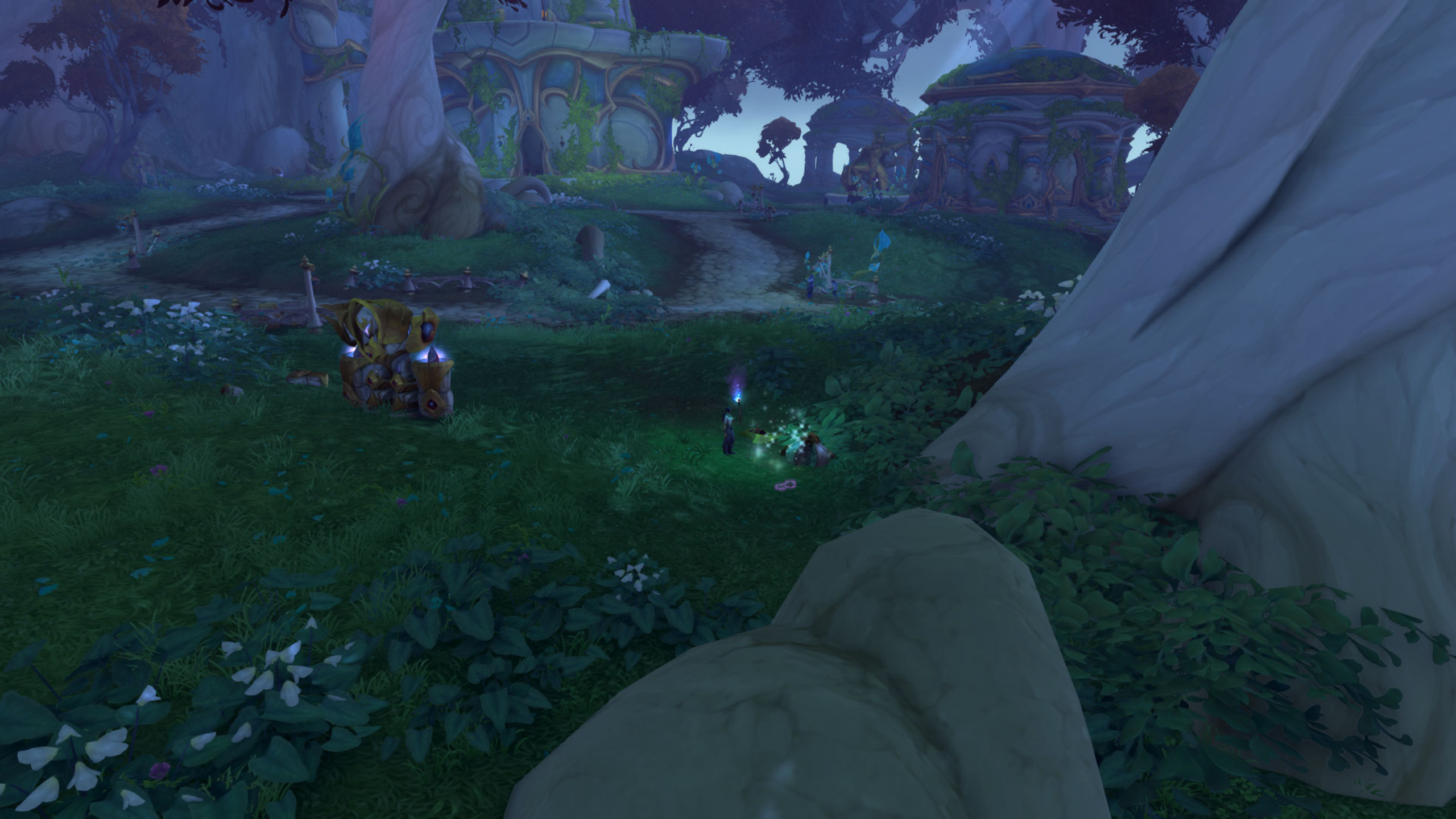 WoW triple-locked safebox: A scenic shot of where you'll find the Worn Key in the Eversong Woods.