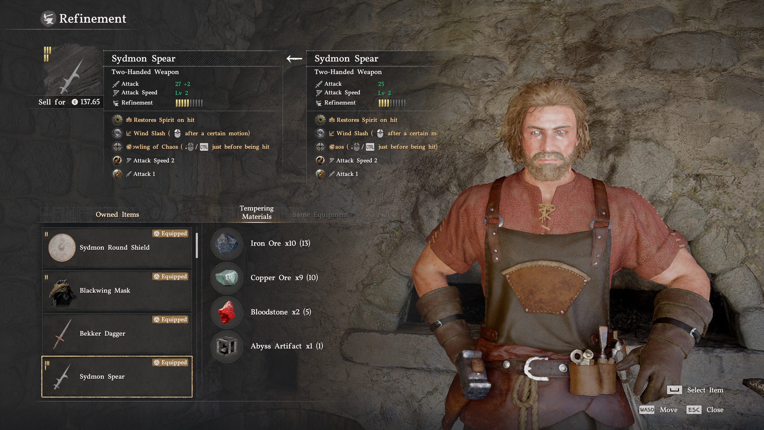 Crimson Desert Abyss Artifact in refinement
